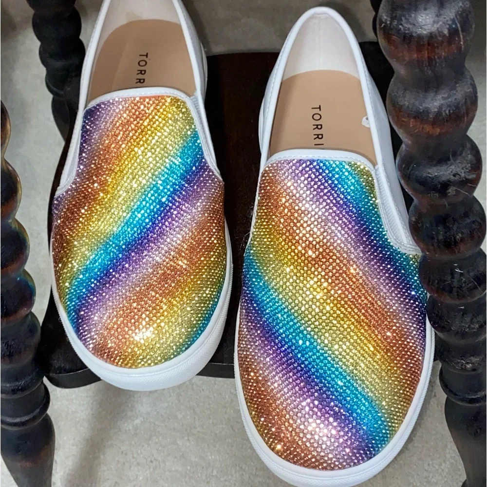 Pride! π³οΈβππTorrid Sparkly rainbow slip on sneakers - Picture 1 of 15